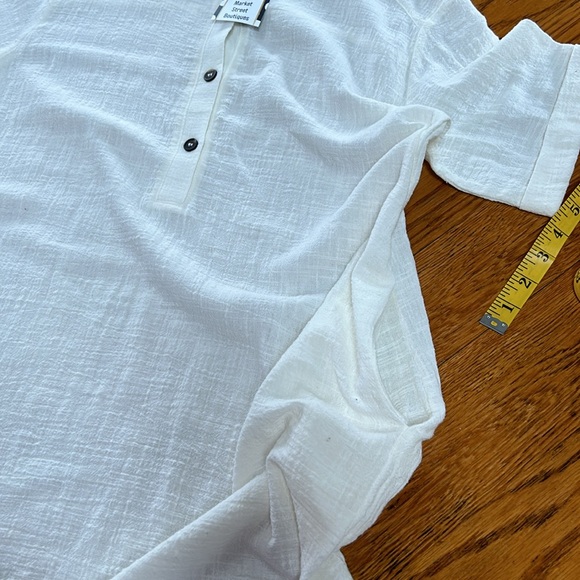 Zenana shift dress.  Cream color gauzy cotton fabric. Pockets. Size Small. NWT - Picture 11 of 12